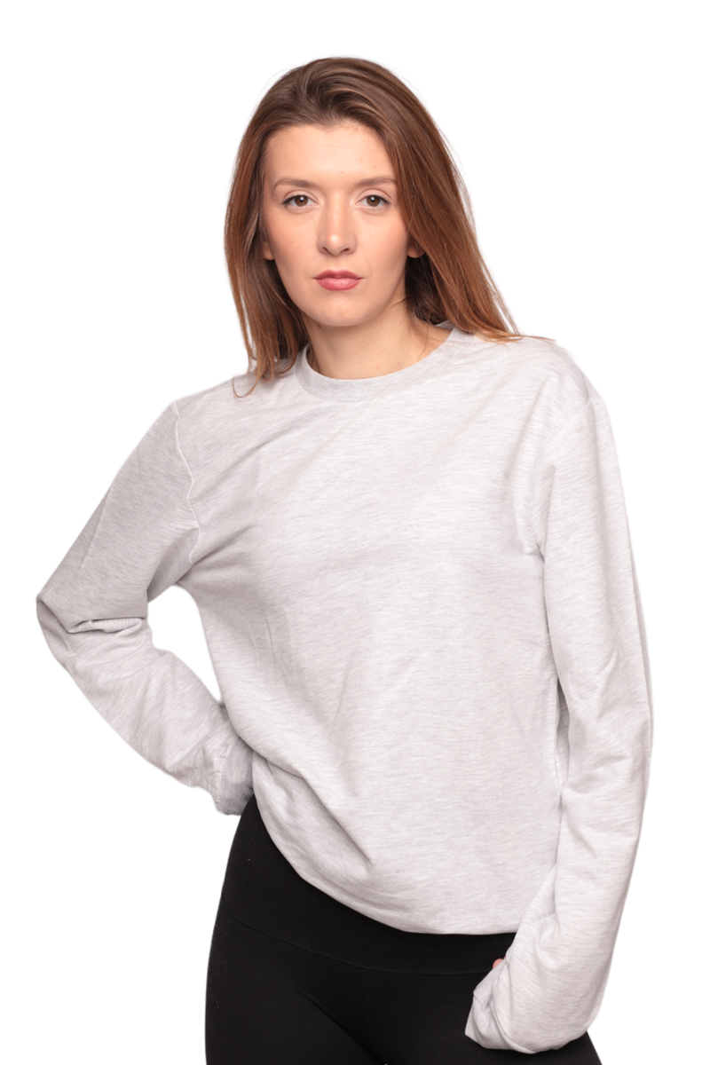 Bisiklet Yaka Kadın Sweatshirt 0149 Kod/renk: Açık Gri