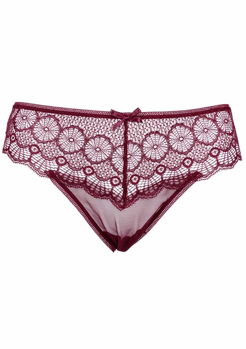 Dantelli Tül Tanga 4078 Kod/renk: Bordo