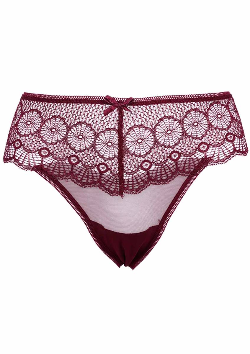 Dantelli Tül Tanga 4079 Kod/renk: Bordo